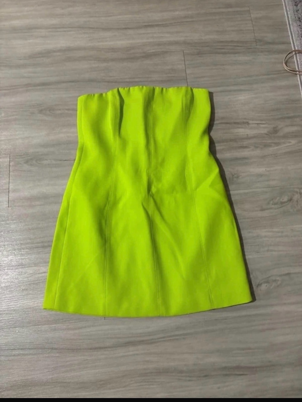 Meshki Neon Lime Strapless Mini Dress